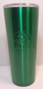 Starbucks 20 oz Green Metal Tumbler With Clear Coffee Lid 2022 - Bild 1 von 10