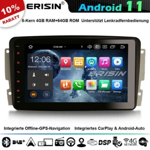 8-Kern Android 11.0 Autoradio GPS Navi Mercedes Benz C/CLK/G-Klasse CarPlay 64GB - Bild 1 von 13