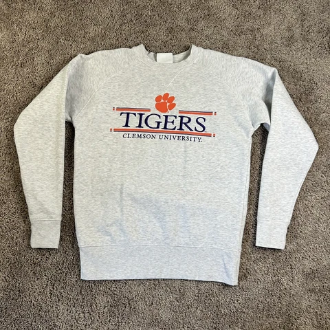 Champion CLEMSON UNIVERSITY TIGERS Sweatshirt Mens Small Gray Crewneck Cover