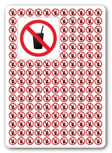 SIN BEBIDAS/BEBER, señales de salud y seguridad, advertencia, primeros auxilios 100No 75x75mm - Imagen 1 de 4