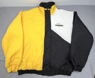 Vintage Humminbird Jacket Mens Large Yellow Black Colorblock Hartwell USA 90s - Image 1 of 4
