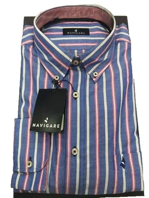 NVE3004-641 CAMICIA UOMO IN COTONE MANICA LUNGA NAVIGARE - Immagine 1 di 4