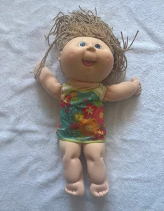 Vintage Kohl Patch Kinder Puppe Spielzeug Weich Plüsch Erstausgabe Signiert Blau - Bild 1 von 3