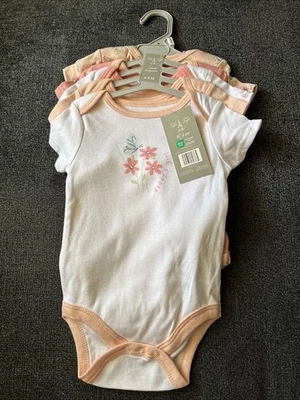 Nuevo con etiquetas Le Top Bebe 6-9 meses paquete de 5 bodys onsies rosa niña flor Foto 1 de 4
