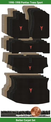 Conjunto de tapete berbere personalizado para Pontiac Trans Sport 90-98 com logotipo (5 peças) #X5Z - Imagem 1 de 4