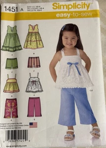 #1451 Simplicity Pattern Girl Sz 1/2 - 4 - Picture 1 of 2