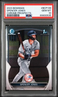 2023 Bowman 1st Spencer Jones Chrome Prospects #BCP139 PSA 10 Gem Mint Yankees - Image 1 of 2