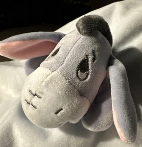 Disney Winnie The Pooh Eeyore Blue Satin Trim Plush Lovey Security Blanket Baby - Picture 1 of 6