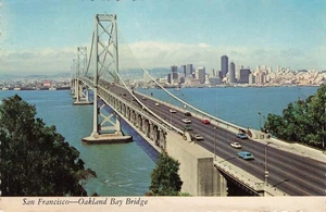 Oakland Bay Bridge San Francisco Blue Sky Vintage CA Postcard - Picture 1 of 2