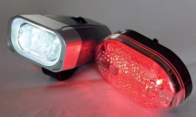 LED bicycle light set bicycle lighting bicycle lamp headlight taillight new - Image 1 of 4