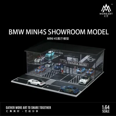 1/64 Diorama Coche Showroom Modelo Iluminación LED Coche Estacionamiento Escena Display Modelo Foto 1 de 4