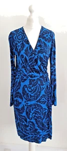 Women's, BODEN, Dress, Size UK10, Reg, Blue, Navy, Stretch, V Neck, Wrapover - Picture 1 of 11