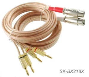 18ft CablesOnline 12AWG Speaker Wire 4-Banana Plug to 2- XLR Jacks Audio Cable - Picture 1 of 5