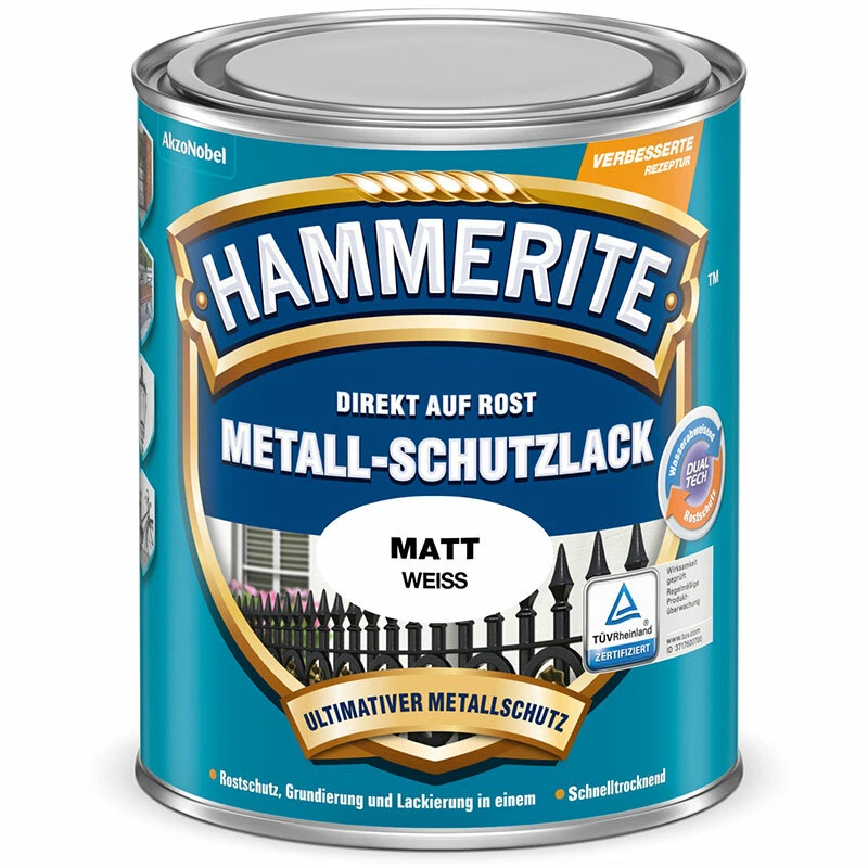 Hammerite Metallschutz-lack matt 250 Ml WEISS