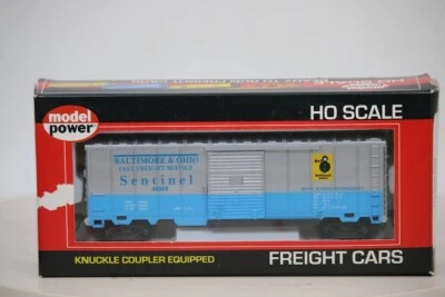 HO Scale Model Power 40' Box Car, Baltimore & Ohio Sentinel, Blue, #46008 NEW - Image 1 of 4