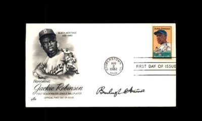 Burleigh Grimes JSA Signed FDC 1982 First Day Cover Cache Jackie Robinson Autogr - Image 1 of 3