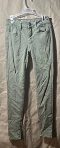 (#100) American Eagle Jeans Womens 0 Green Jegging Super Stretch Olive - Picture 1 of 5