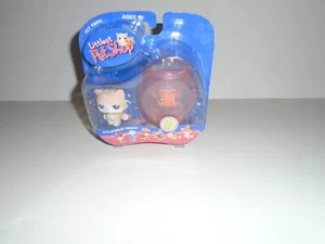Pares de mascotas Littlest Pet Shop #129 y #130 gato persa y pez payaso - cuenco de pescado nuevo - Imagen 1 de 2