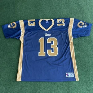 Vintage Kurt Warner #13 Los Angeles St. Louis Rams Champion Jersey Size 48 VTG - Picture 1 of 8