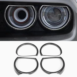 for 2015-2023 Dodge Challenger Headlight Frame Cover Trims 4x DRY Carbon Fiber - Bild 1 von 10