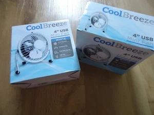 COOL BREEZE Portable Desk Fan, USB, 4inch - 2 units, boxed, new - Bild 1 von 2