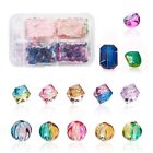 260pcs Transparent Colorful Acrylic Spacer Beads Corrugated Round Square Poly...