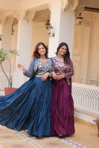 Lehenga Choli Partykleidung pakistanische Lehnga Designer indische Hochzeit fertig neu - Bild 1 von 9