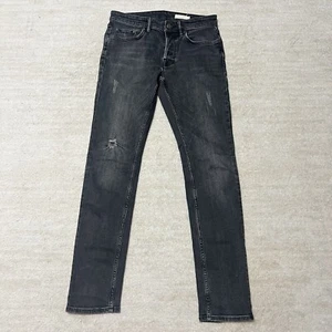 AllSaints Herrenjeans 30 Rex schwarz Denim Distressed schmale konische Passform - Bild 1 von 9