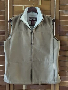 Women’s Outdoor Vest Faux Suede and Warm Sherpa Lining Size Large - Picture 1 of 8