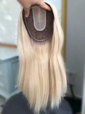 16-дюймовый интегрированный шелковый топпер для волос 6x6,5 дюйма из натуральной рыболовной сети - Изображение 1 из 4