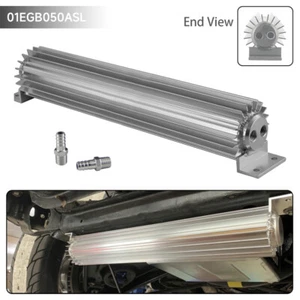 Aluminum 18" Finned Transmission Dual Pass Oil Cooler for Chevy Ford SBC Mopar - Picture 1 of 8