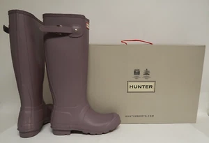 Hunter Women's Raint Boots Thunder Cloud Purple US SZ 6 Tall Rubber Shoes TCL - Picture 1 of 14