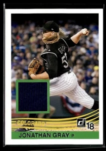 2018 DONRUSS THROWBACK #2 JERSEY RELIC JONATHAN GRAY ROCKIES - Picture 1 of 1