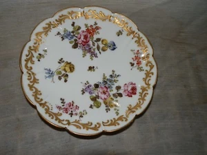 Vintage, D, Porcelain, Multi Flower & Gold Scroll, 5 1/2", Salad Plate - Picture 1 of 3