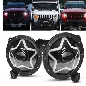 Pair 9" LED Headlight DRL For 2018-2021 Jeep Wrangler JL& 2019-2021 Gladiator JT - Picture 1 of 12