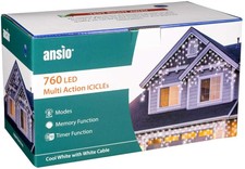 ANSIO 760 LED Tenda luminosa, Luci natalizie 760 Bianco Freddo - Cavo