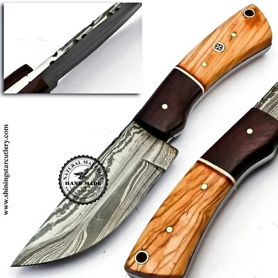 Custom  Hand Forged  Damascus Steel  Skinner Hunting Knife W/O Sheath  DHK558 - Image 1 of 4