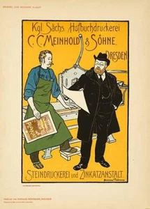 MEINHOLD BY BEHRENS DAS MODERNE PLAKAT 1897 ORIGINAL STONE LITHOGRAPH - Picture 1 of 1