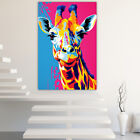 Peinture sur toile colorée girafe affiches art mural paysage toile image imprimée