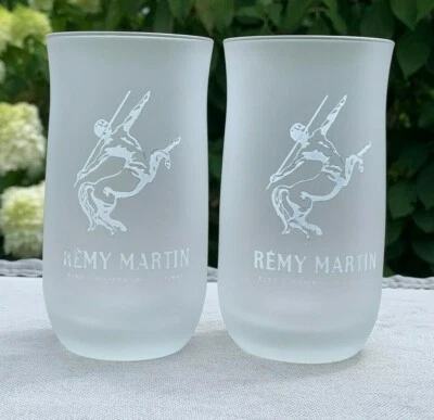 2 New Remy Martin Fine Champagne Cognac Frosted Glasses 8 oz Centaur Logo - Image 1 of 4