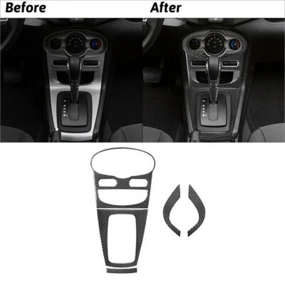 Cubierta de consola de transmisión interior de fibra de carbono 5 piezas para Ford Fiesta Foto 1 de 4