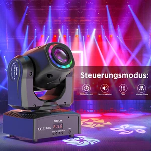 U`king 120W Moving Head Bühnenlicht RGBW DMX LED 8 Gobo Party DJ Disco Club Show - Bild 1 von 12