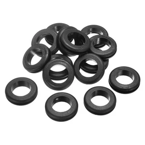 15Pcs, 25x30mm Rubber Grommets, Firewall Grommet Automotive for Wiring, Black - Afbeelding 1 van 6