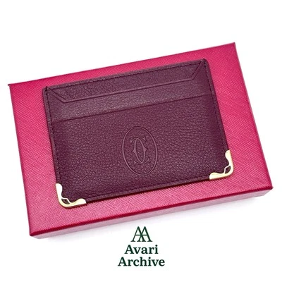 Cartier Must de Cartier Burgundy Leather Double Card Holder Wallet - Image 1 of 4