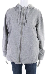 & Other Stories Womens Terry Jersey Hooded Full Zip Jacket Heather Gray Small - Foto 1 di 6