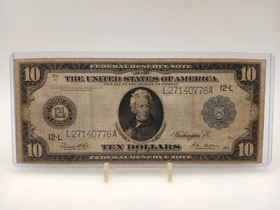 1914 $10 Federal Reserve Large Size Note San Francisco CA L27140776A  - Image 1 of 4