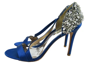 Badgley Mischka Pauline Gr. 9,5 M royalblaue Satin-Pumps mit Strassverzierung - Bild 1 von 5
