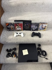 Sony PlayStation 3 PS3 Slim 160GB Console Bundle CECH-3001A + Games/Controllers