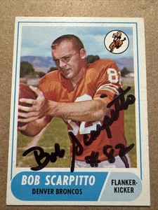 1968 Topps #147 Bob Scarpitto AUTOGRAPHED Signed Card - DENVER BRONCOS - Picture 1 of 2