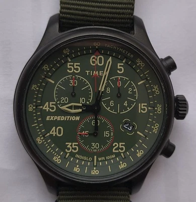 RELOJ TIMEX VINTAGE EXPEDITION CUARZO INDIGLO VERDE OSCURO OTAN *NECESITA BATERÍA* Foto 1 de 4